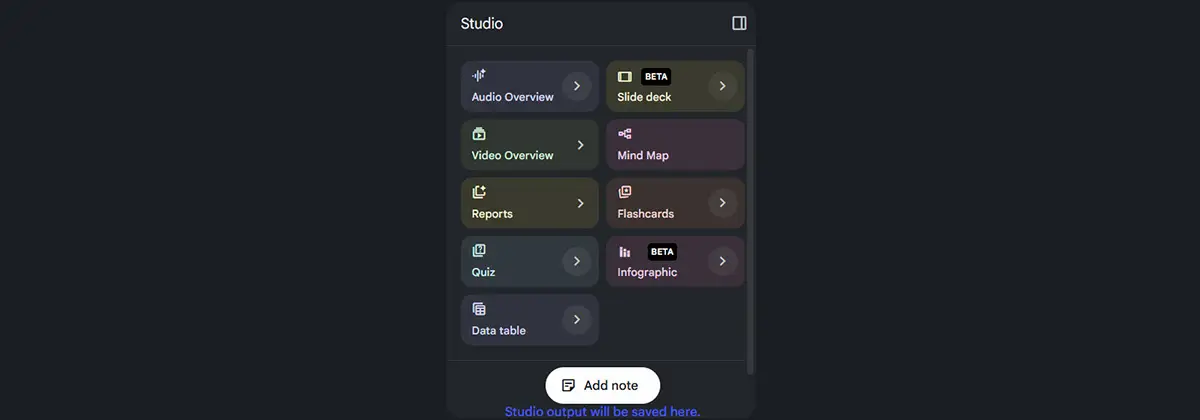 Come usare NotebookLM: lo ‘Studio’.